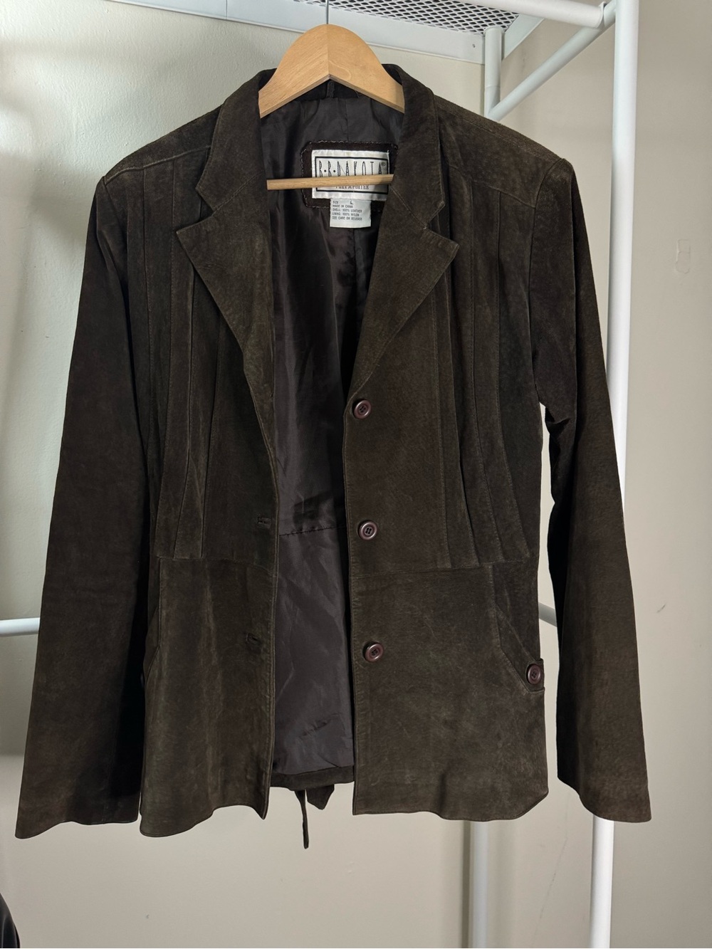 BB Dakota Olive Brown leather Blazer Jacket